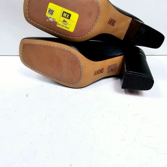DKNY Celsa Black Leather Square Toe Chunky Block Heel Pump Size 8.5 NIB NWT - Picture 9 of 12
